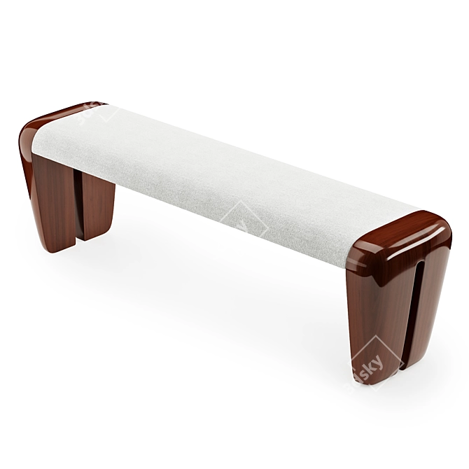 Pendhapa Para Single Bench: Stylish and Versatile 3D model image 4