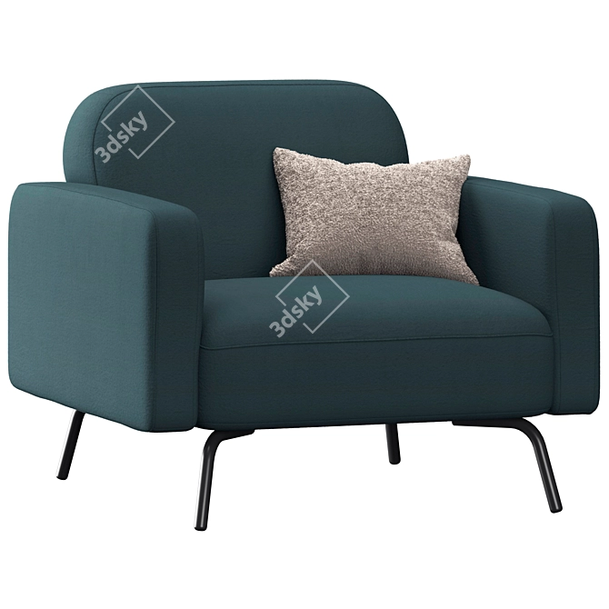 Contemporary Armchair Toula 3D model image 1