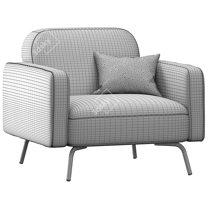 Contemporary Armchair Toula 3D model image 3