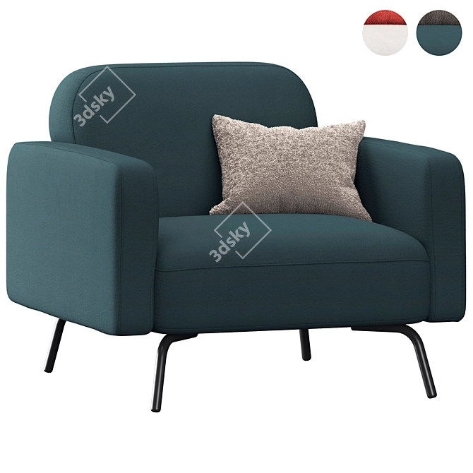 Contemporary Armchair Toula 3D model image 4