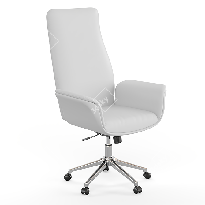 Modern High Back Leather Office Chair 3D model image 2