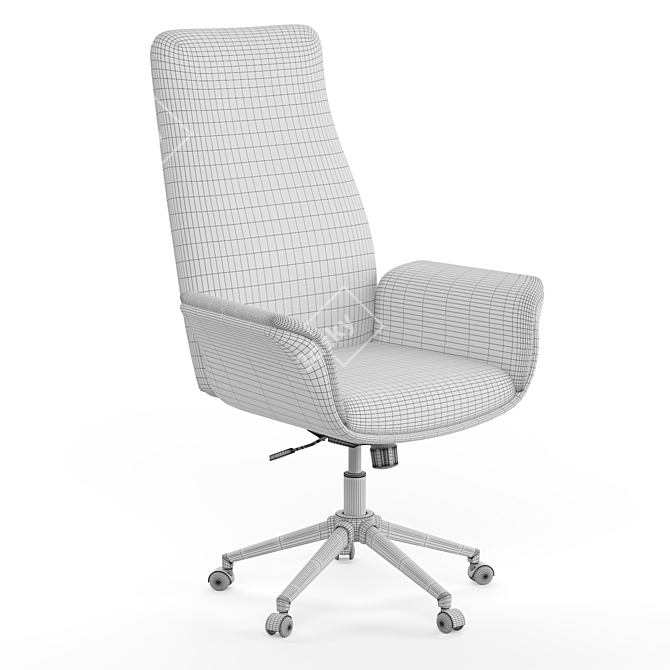 Modern High Back Leather Office Chair 3D model image 5