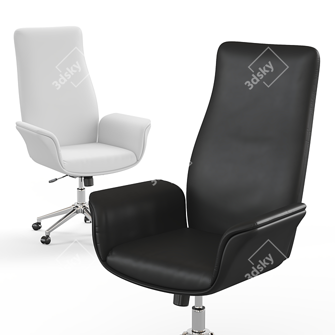 Modern High Back Leather Office Chair 3D model image 7