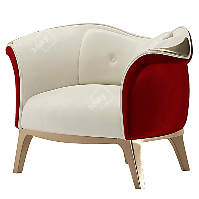 Harlequin Elegance Armchair 3D model image 2