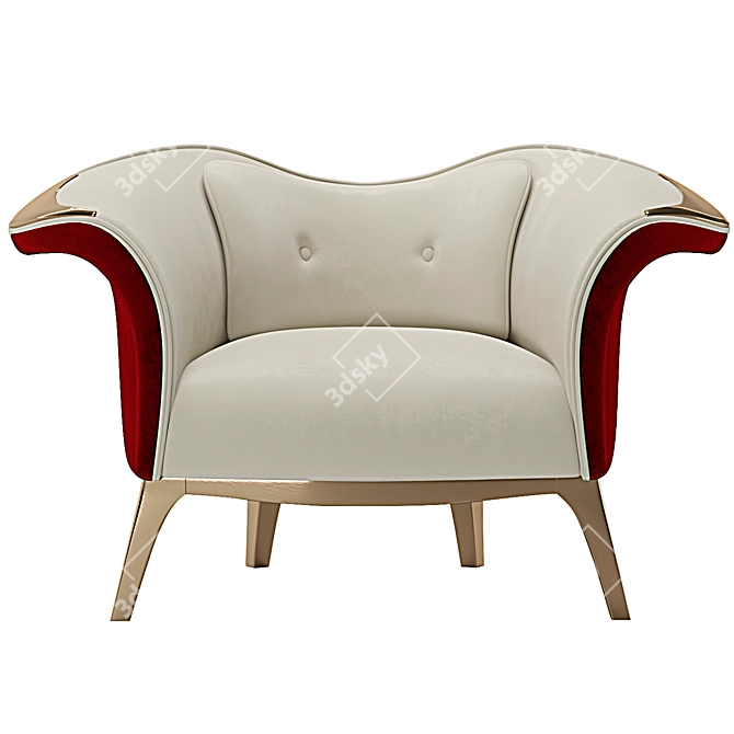 Harlequin Elegance Armchair 3D model image 3