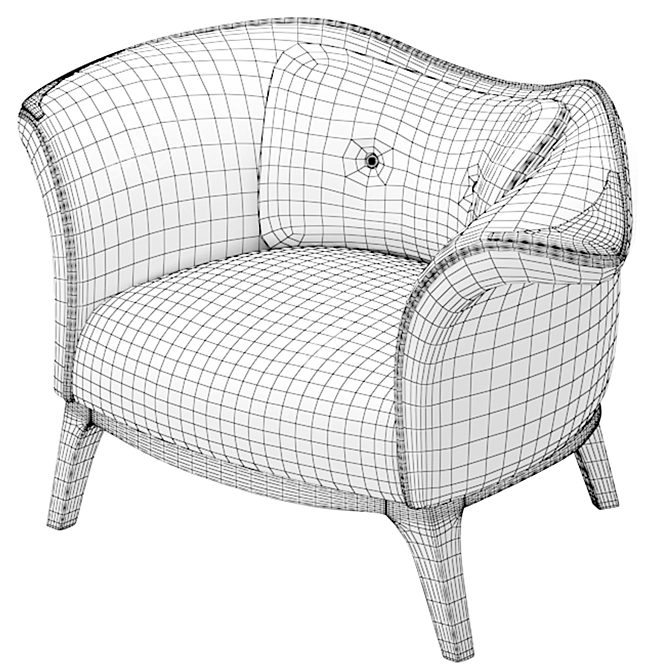 Harlequin Elegance Armchair 3D model image 7