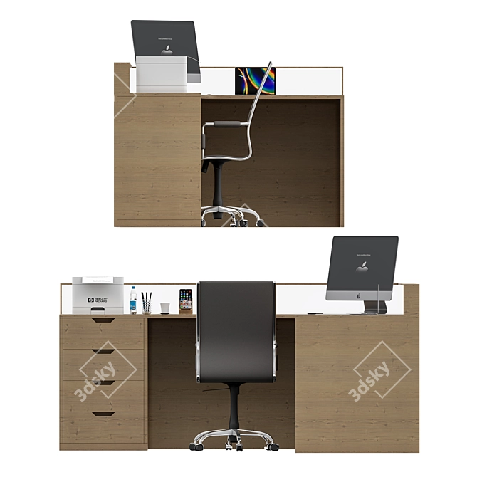 Modern Office Furniture Set 3D model image 3