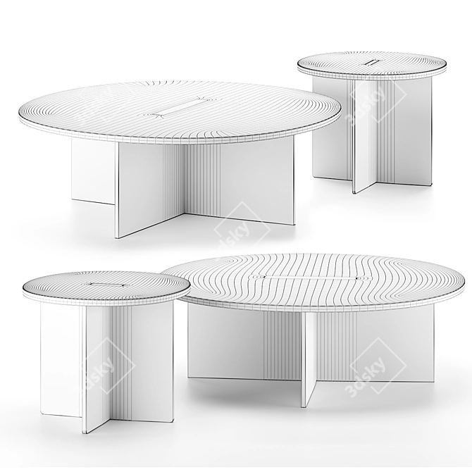 Modern Kinuta Table by Karimoku 3D model image 2