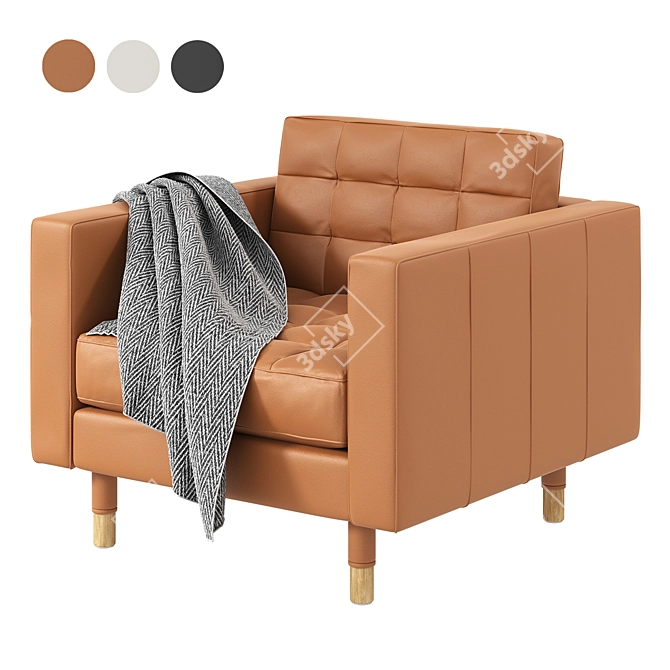 Cozy Three-Color Armchair by IKEA 3D model image 7