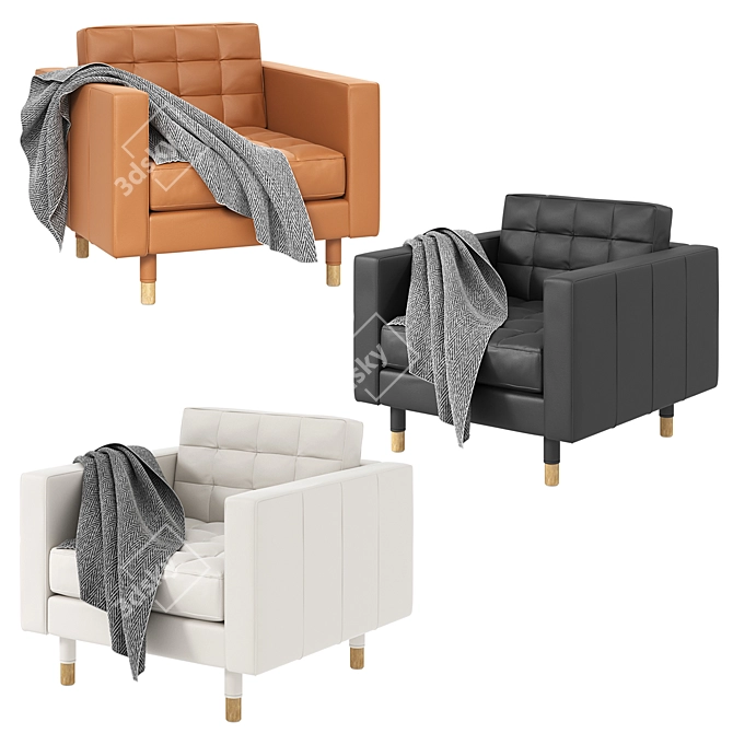 Cozy Three-Color Armchair by IKEA 3D model image 1