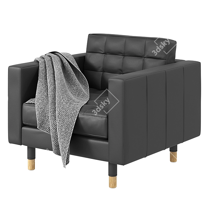 Cozy Three-Color Armchair by IKEA 3D model image 2