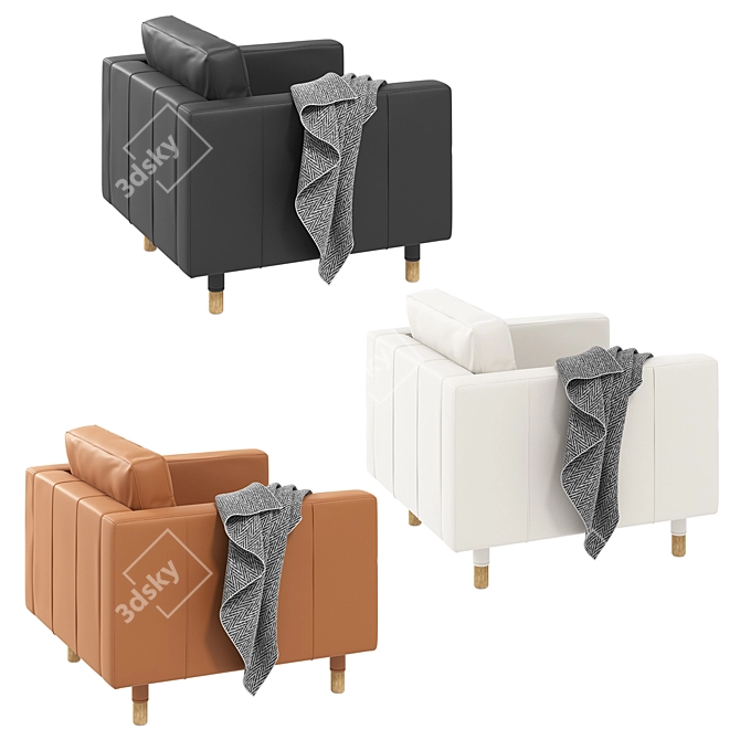 Cozy Three-Color Armchair by IKEA 3D model image 3