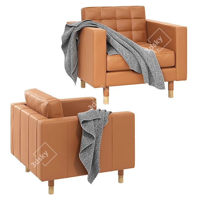 Cozy Three-Color Armchair by IKEA 3D model image 4