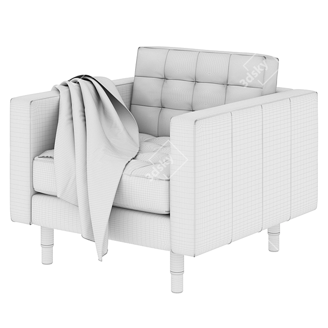 Cozy Three-Color Armchair by IKEA 3D model image 6