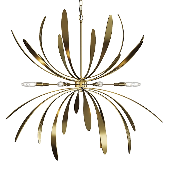 Elegant Dahlia Chandelier 3D model image 1