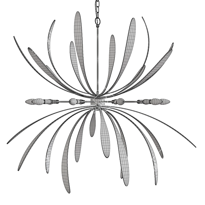 Elegant Dahlia Chandelier 3D model image 2