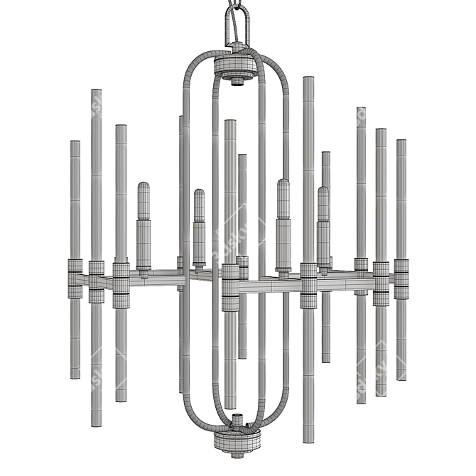 Elegant Pillar Chandelier 3D model image 2