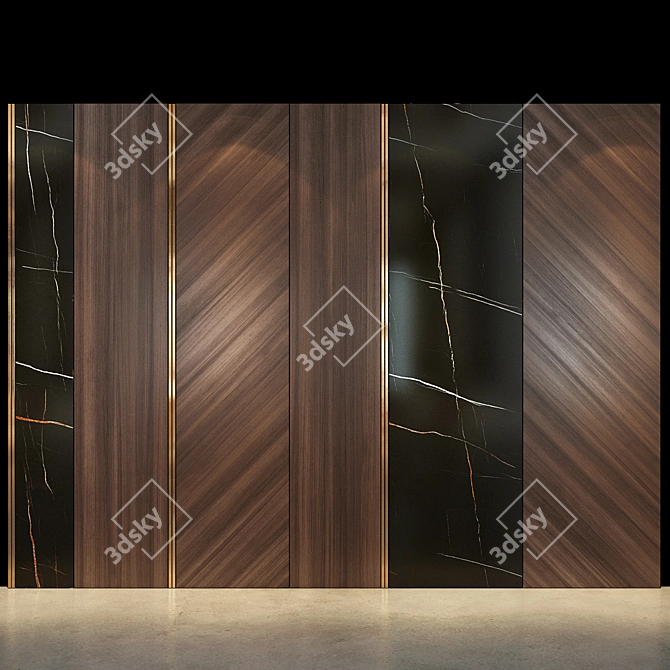 Modern Wood Wall Panel 51 3D model image 1