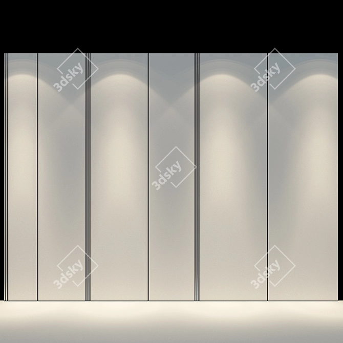 Modern Wood Wall Panel 51 3D model image 2