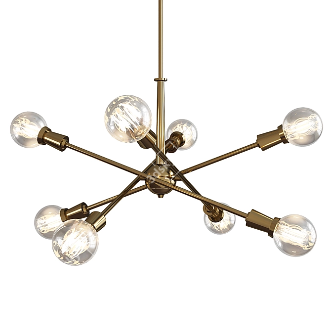 Armstrong Brass Chandelier: Elegant Illumination for Your Space 3D model image 1