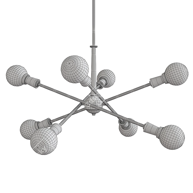 Armstrong Brass Chandelier: Elegant Illumination for Your Space 3D model image 2