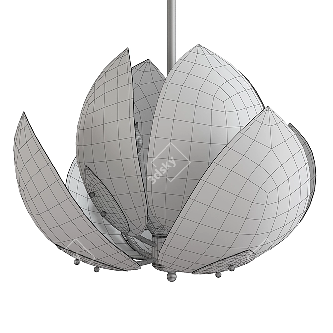 Elegant Lotus Small Chandelier 3D model image 2