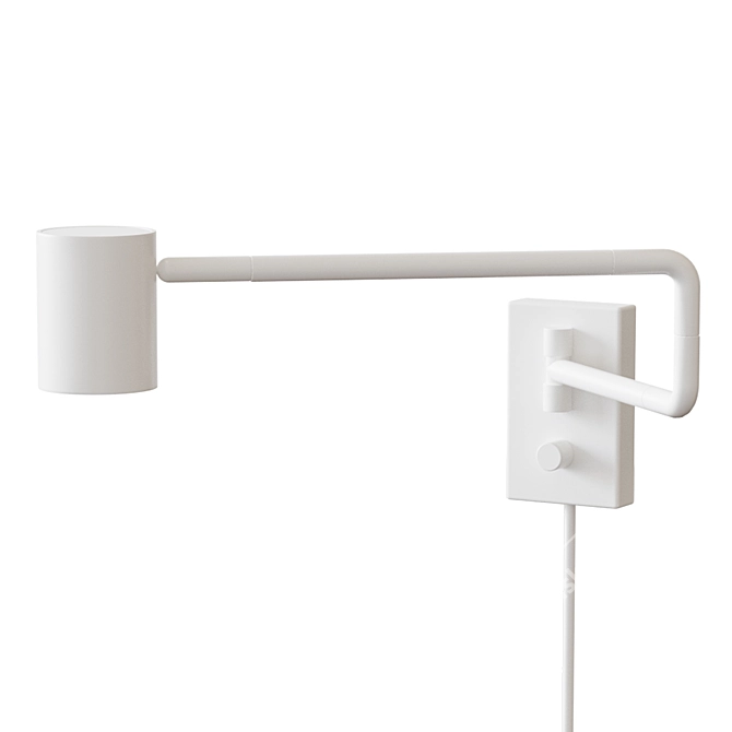 Versatile White Wall Lamp with Swivel Stand 3D model image 1