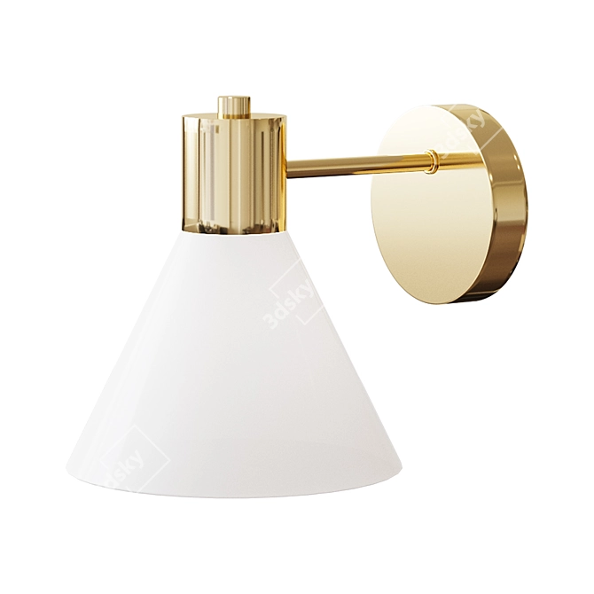 Elegant Yellow Copper Glass Wall Lamp 3D model image 1