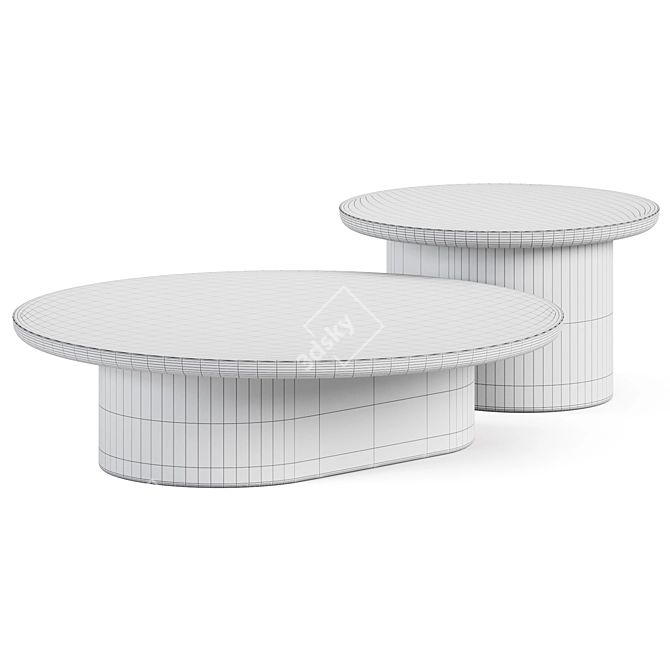 Elegant Porto Coffee Tables 3D model image 2