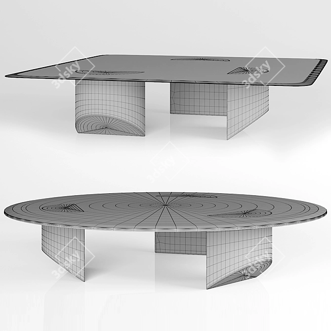 Sleek Wedge Coffee Table 3D model image 2