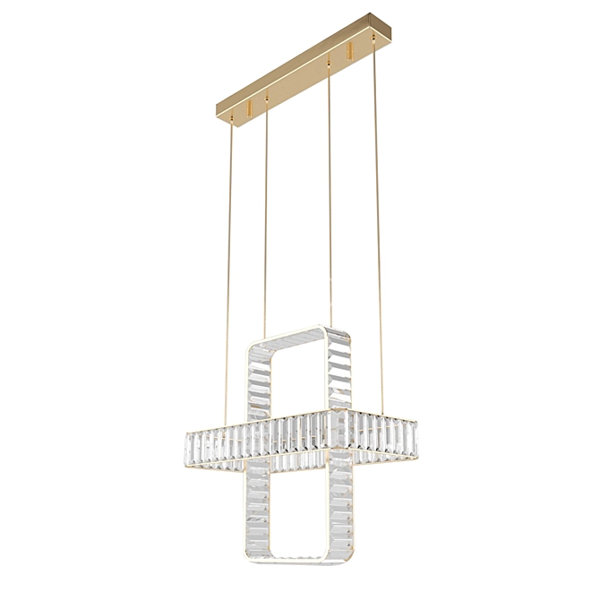 Elegant Chrome Gold Pendant Light 3D model image 1