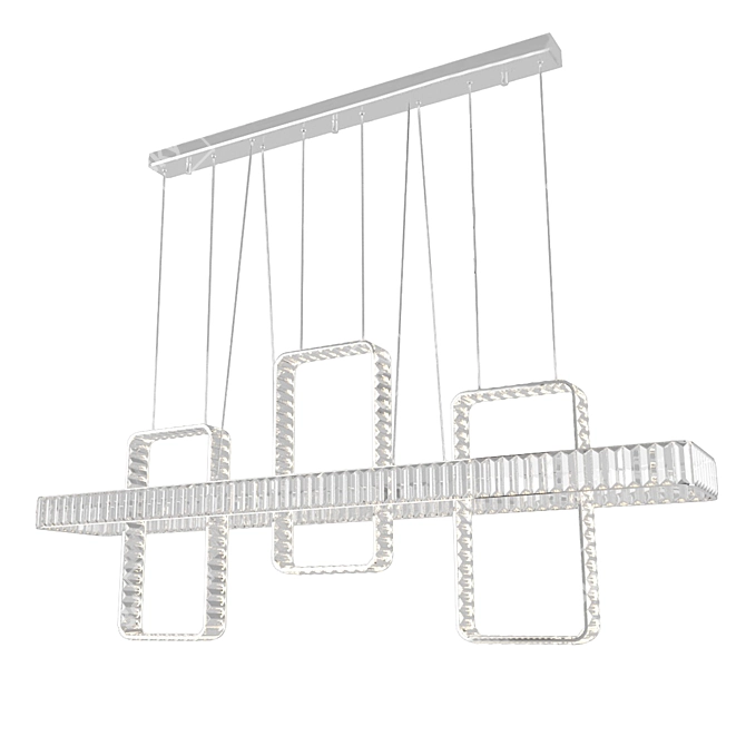 Modern Chrome Crystal Pendant Light 3D model image 2