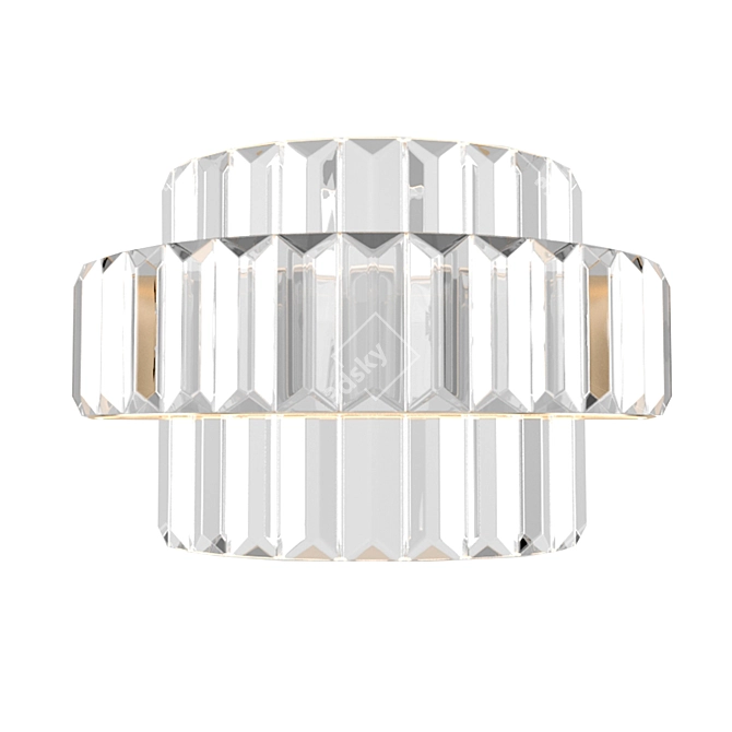 Luxury Gold Chrome Crystal Wall Sconce 3D model image 1