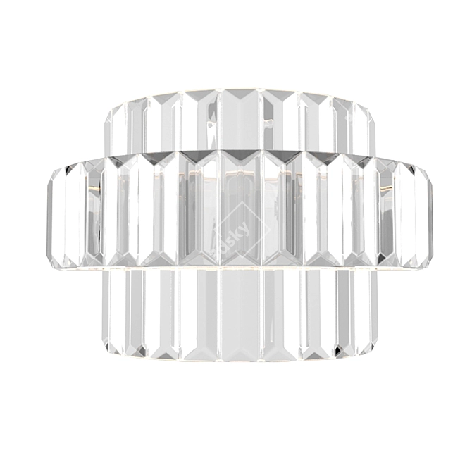 Luxury Gold Chrome Crystal Wall Sconce 3D model image 2