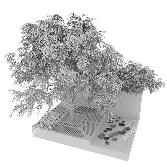 Diverse Plant Collection: Trees, Bushes, Lilies 3D model image 4