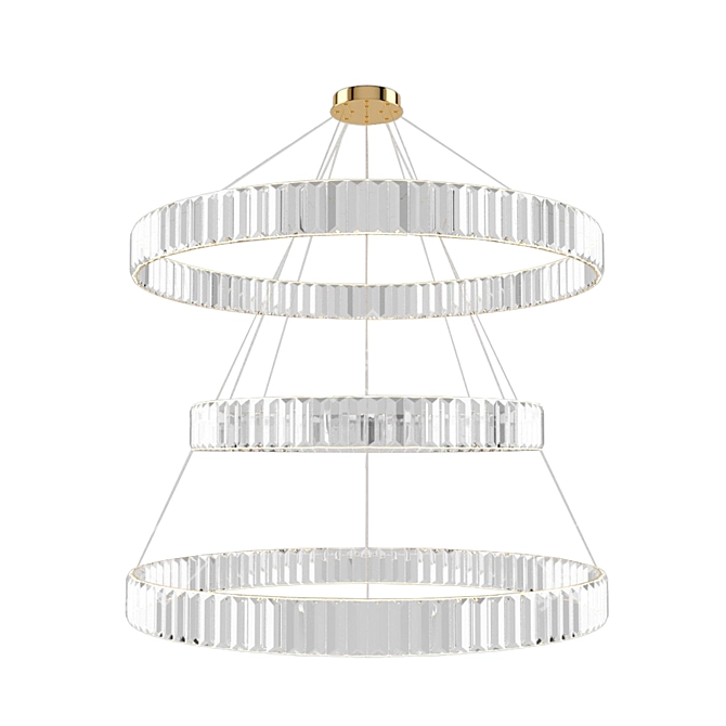 Luxury Gold Chrome Crystal Pendant Light 3D model image 1