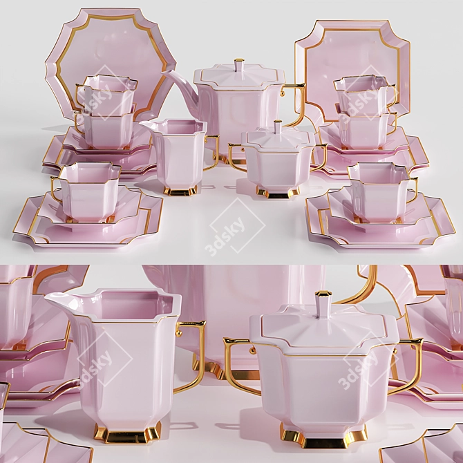 Elegant Tea Set 2015 3D model image 1