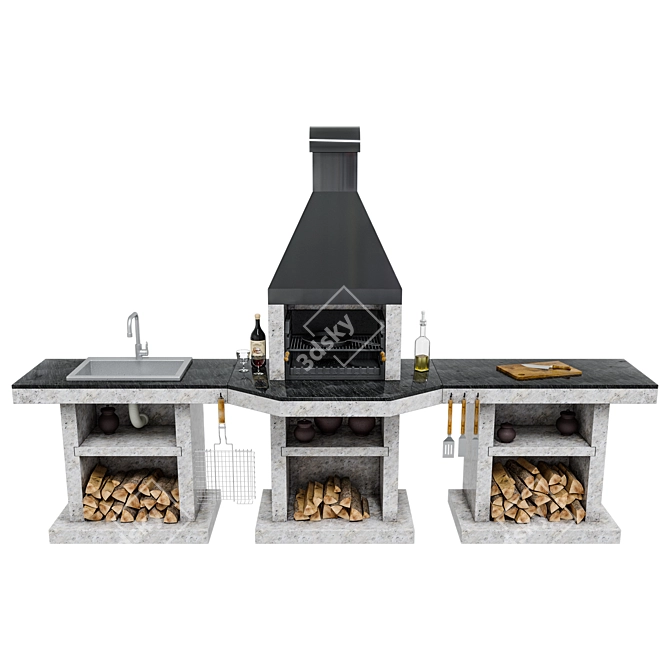 Stimlex Steel BCPF BBQ: Premium Quality, Stylish Design 3D model image 2