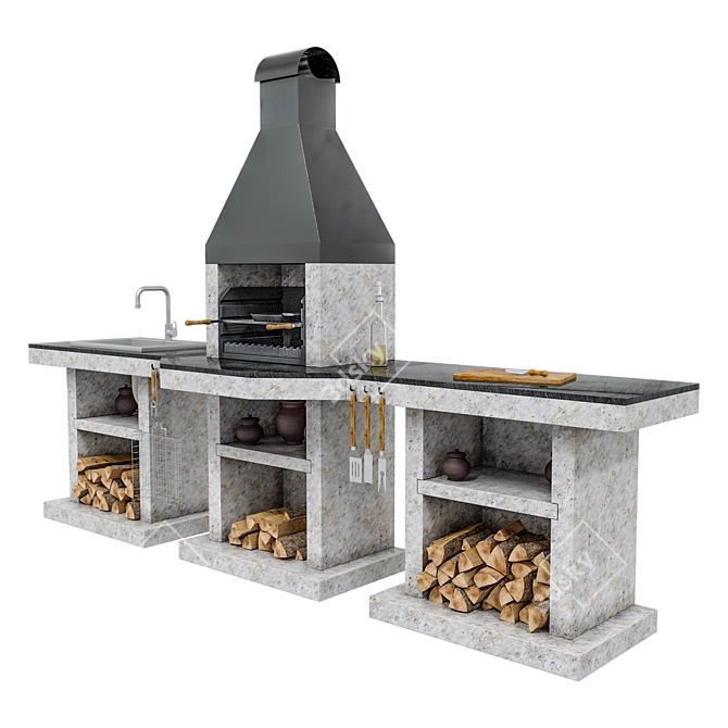 Stimlex Steel BCPF BBQ: Premium Quality, Stylish Design 3D model image 3