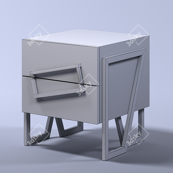 Oak Angle - Worktable with Cabinet 3D model image 6