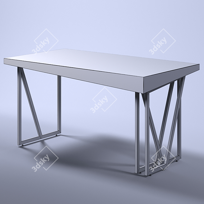 Oak Angle - Worktable with Cabinet 3D model image 7