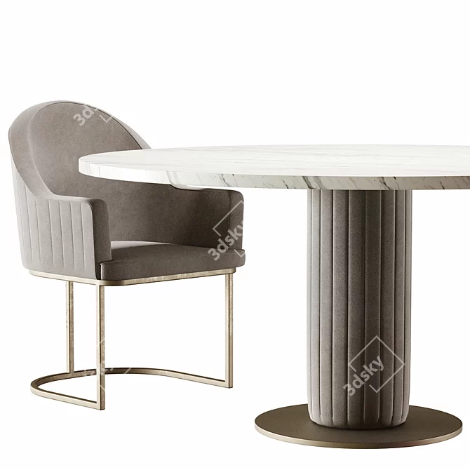 Elegant Isabel Dining Set 3D model image 2