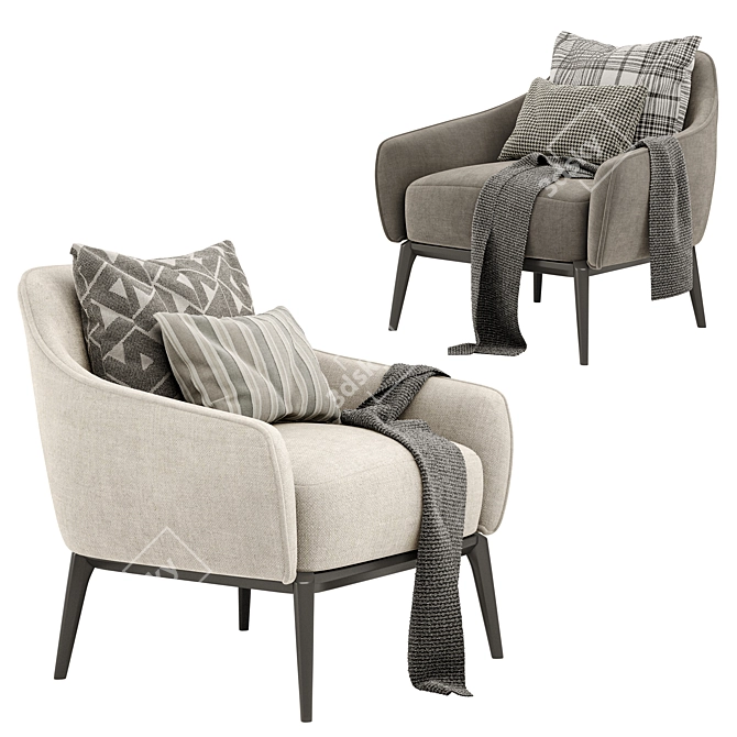 Designer Comfort: 1743 Armchair by Tecni Nova 3D model image 3