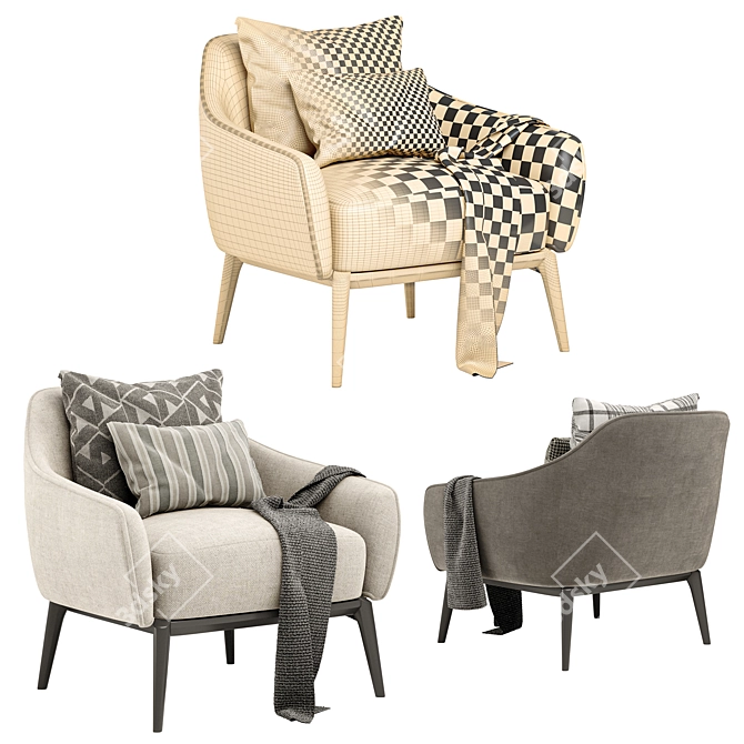 Designer Comfort: 1743 Armchair by Tecni Nova 3D model image 4