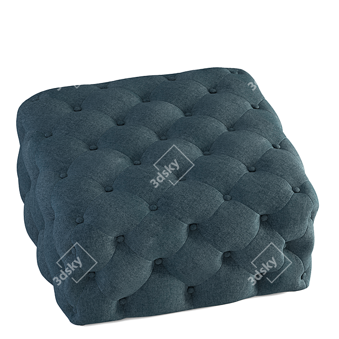 Vintage Gold Velvet Hampton Pouffe 3D model image 2