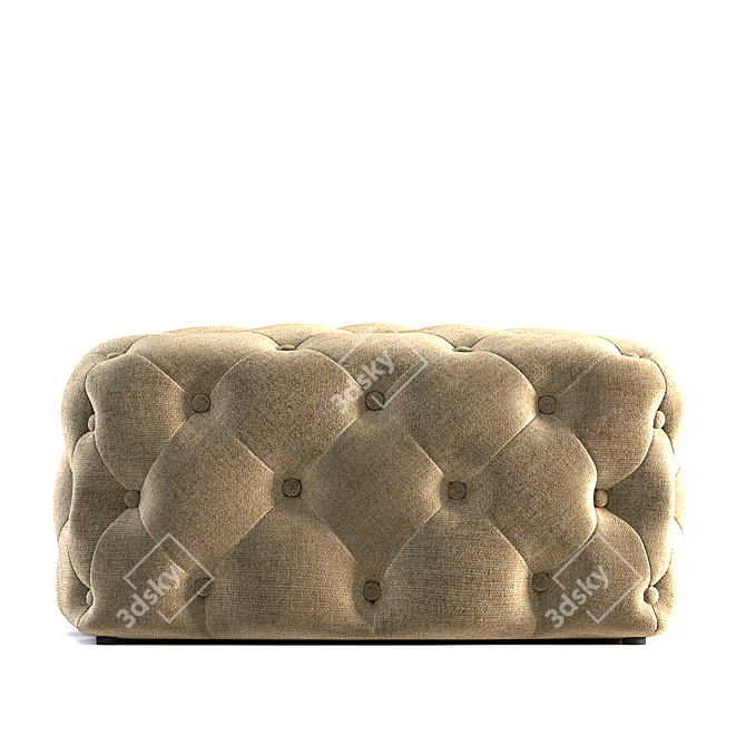 Vintage Gold Velvet Hampton Pouffe 3D model image 3