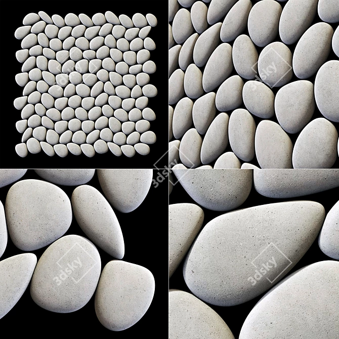 Flat Pebble Panel Decor #1 3D model image 1