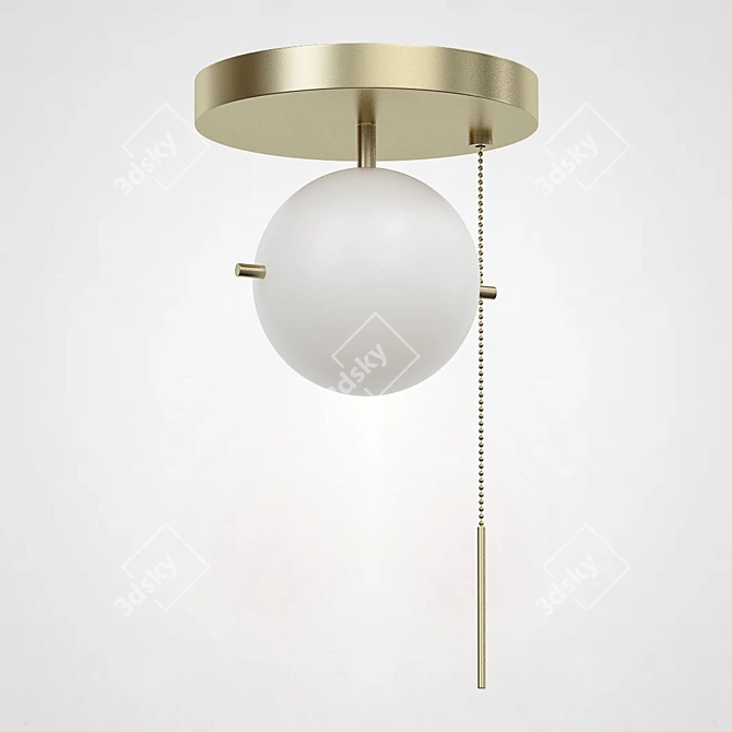 Modern Industrial Flush Mount 3D model image 2