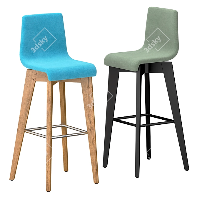 FROVI JIG Upholstered Stool - Stylish and Comfortable 3D model image 1