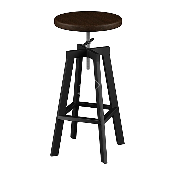 Screwed Bar Chair 3D model image 2